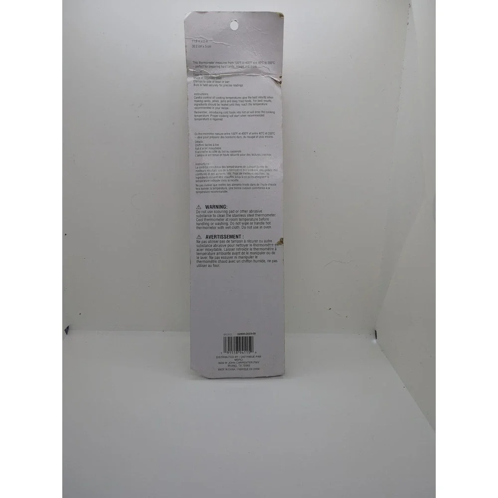 Candy Thermometer Stainless Steel Precise Readings Kitchen Cooking Temp NIB